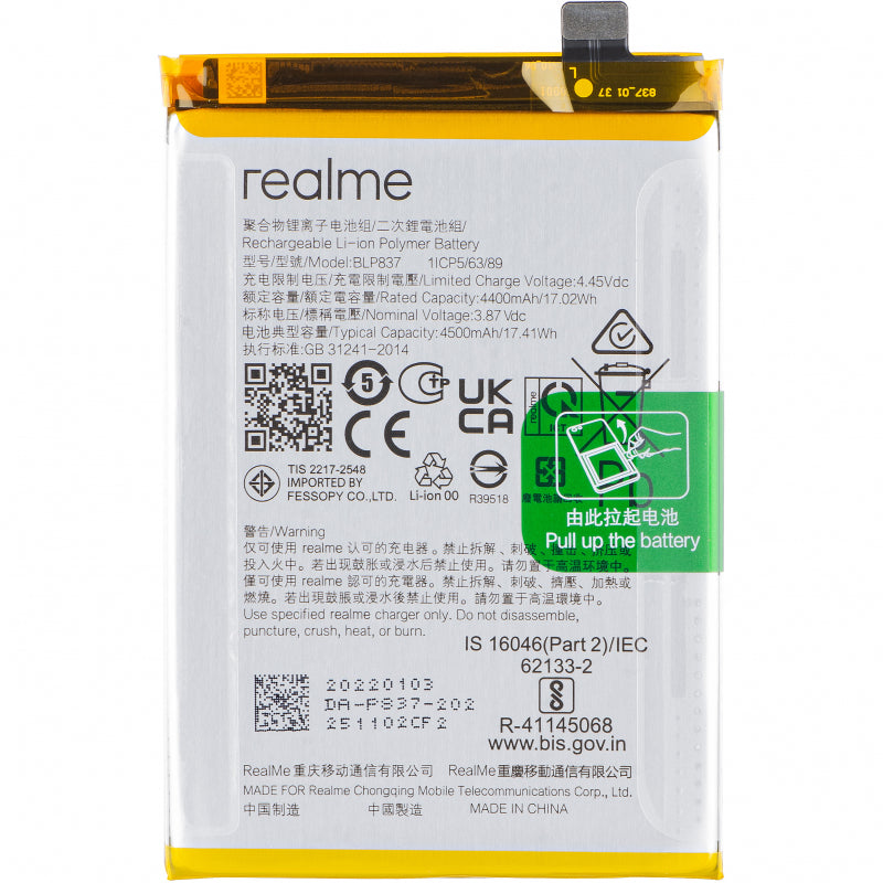 Original BLP837 Battery For Realme 8 Pro