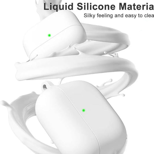 Soft Silicone Full Protective Case Compatible with AirPods 4 (White)