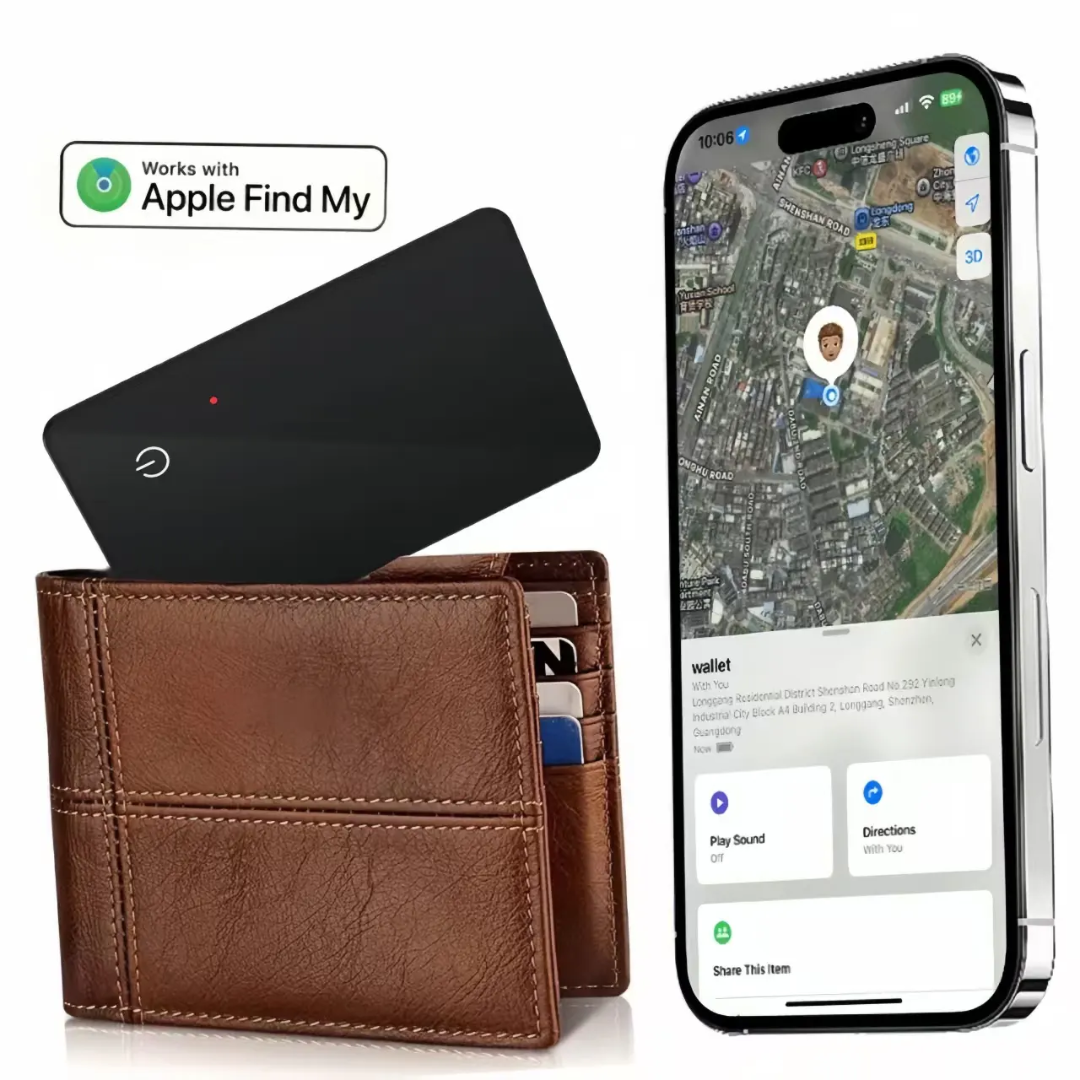 Ultra-Thin Mfi Certified Find My Tag Hidden Air Finder Tag Real Time Anti-lost Tracking Device Smart Wallet GPS Tracker Card